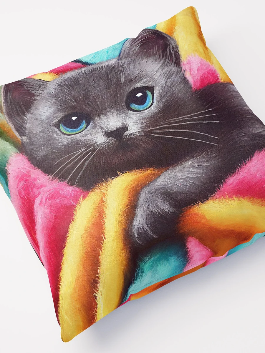 Dark Grey Kitten - Cute Cat Throw Pillow product image (5)