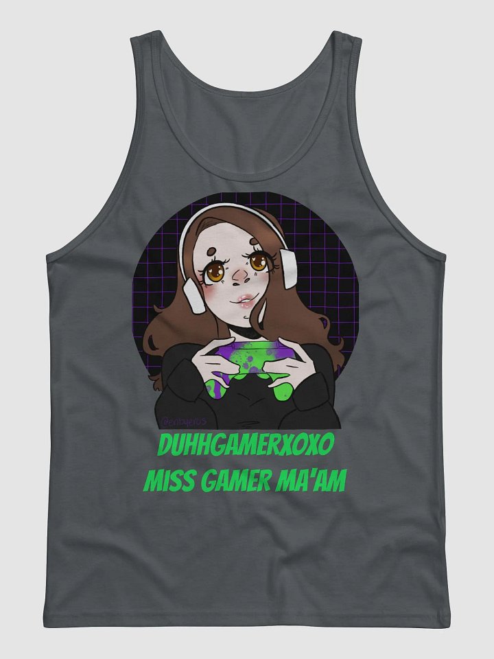 DuhhGamerXOXO/Miss Gamer Ma'am Jersey Tank - Green Text product image (1)