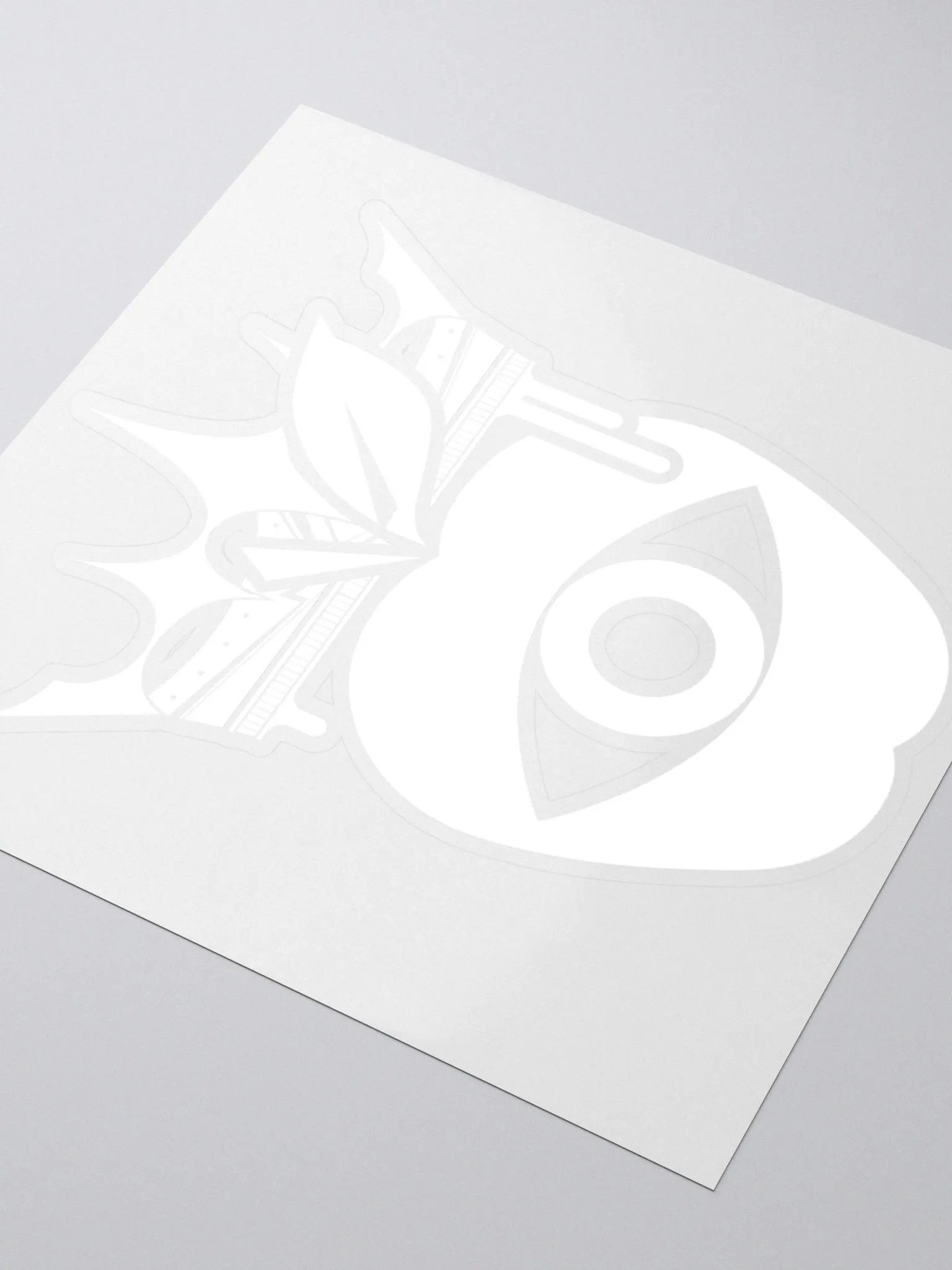 Crowned Apple LARGE (White) ✦ Kiss Cut Stickers product image (9)