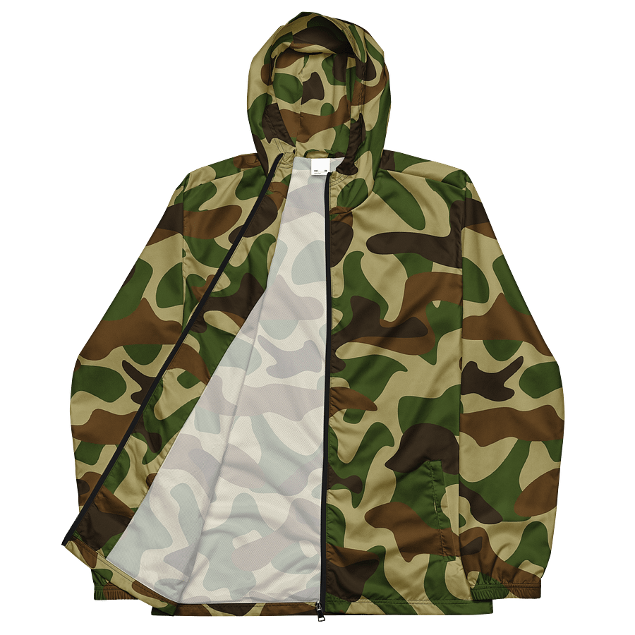Woodland Green Army Camouflage Military Camo Pattern Unisex Windbreaker product image (3)