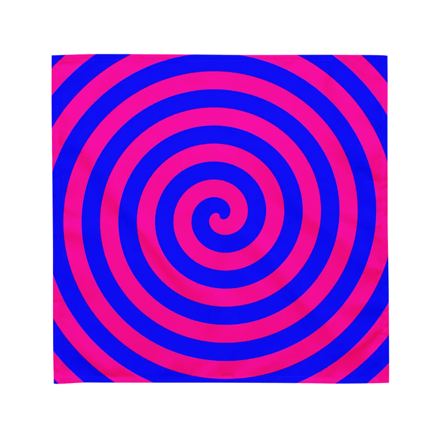 Cotton Candy Color Twisted Spirals Bandana, Neon Pink Blue Mesmerizing Swirls Accessory product image (1)