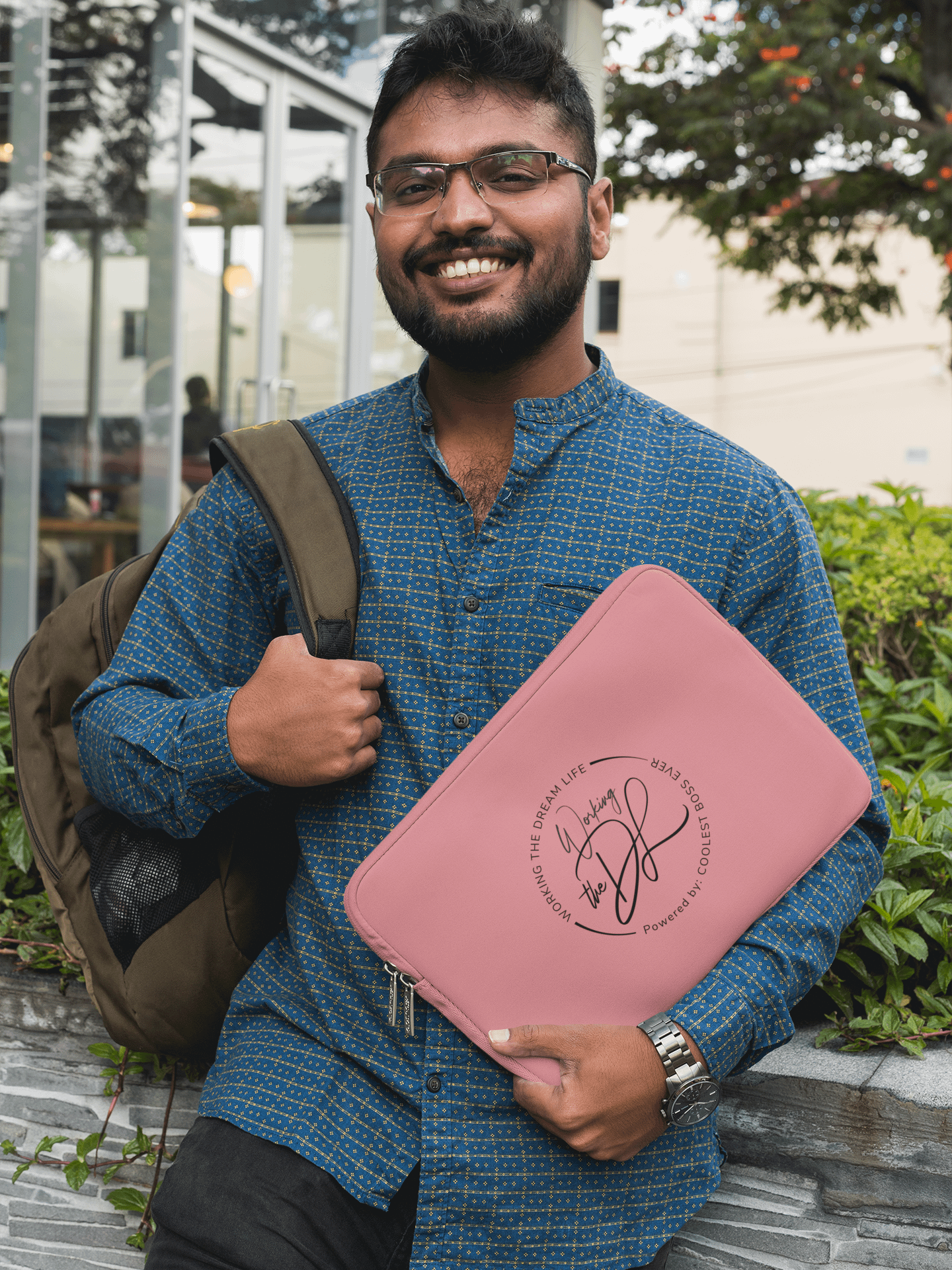 Premium Pink Laptop Sleeve – Working The Dream Life | Sleek, Protective & Leadership-Ready (13” & 15”) product image (5)