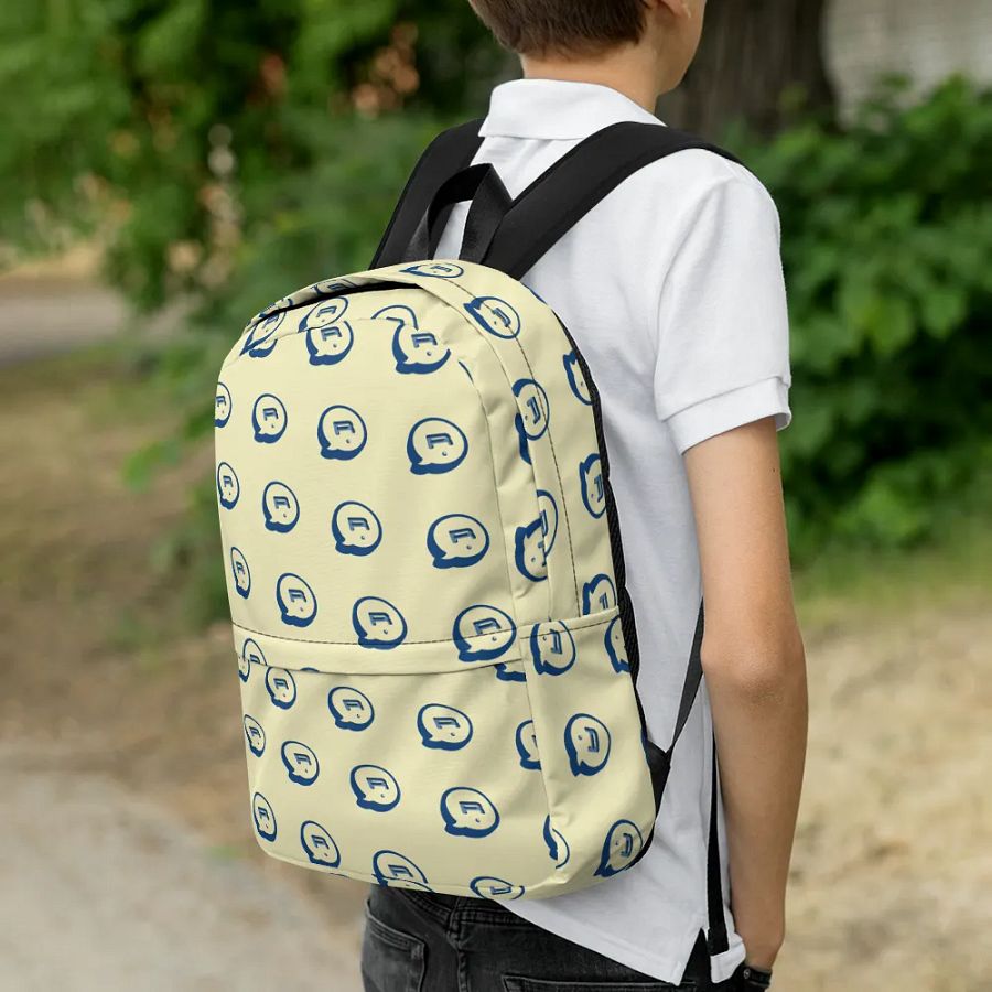 Run Button Logo All-Over Print Backpack - Blue product image (6)