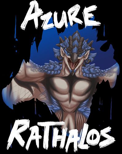 Heyo! New design dropping! A painted Azure Rathalos within it's own headshot silhouette.

https://zombiedecoy-shop.fourthwall...