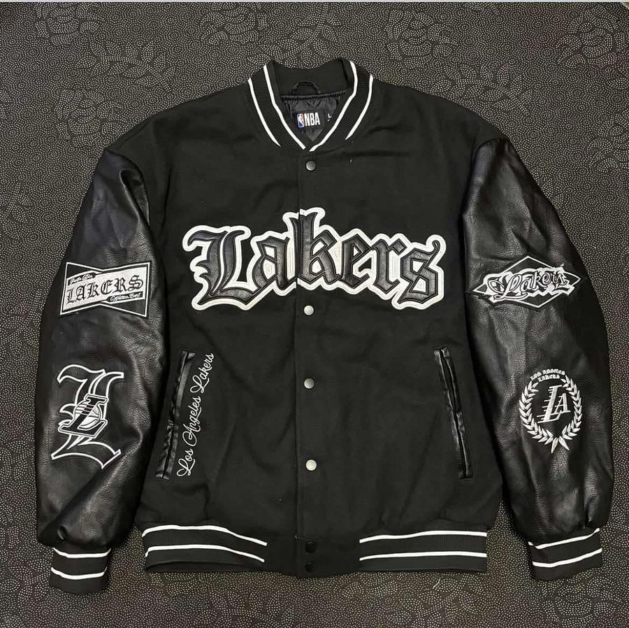 NBA OLD ENGLISH LAKERS LEATHER JACKET ( Limited to 1pc only / Size - XL ) product image (1)