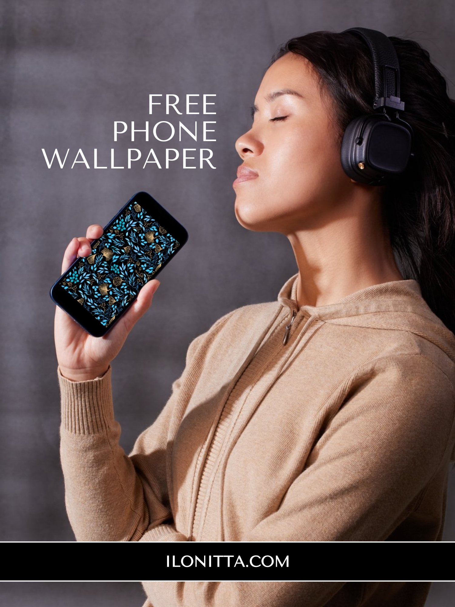 Phone Wallpaper from Blue & Gold Watercolor Bundle product image (3)