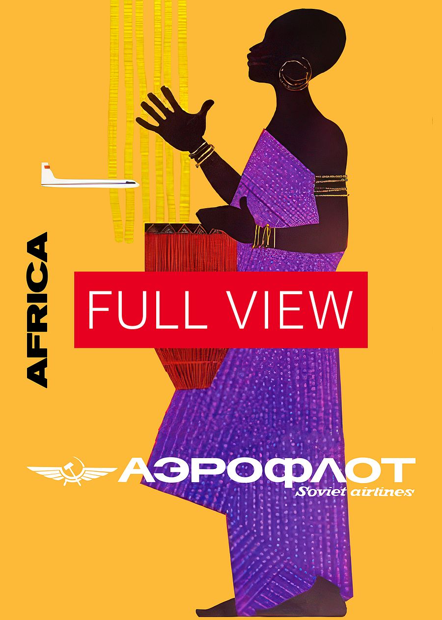 Soviet Aeroflot, USSR airlines 1970s: Africa — Soviet retro travel poster product image (3)