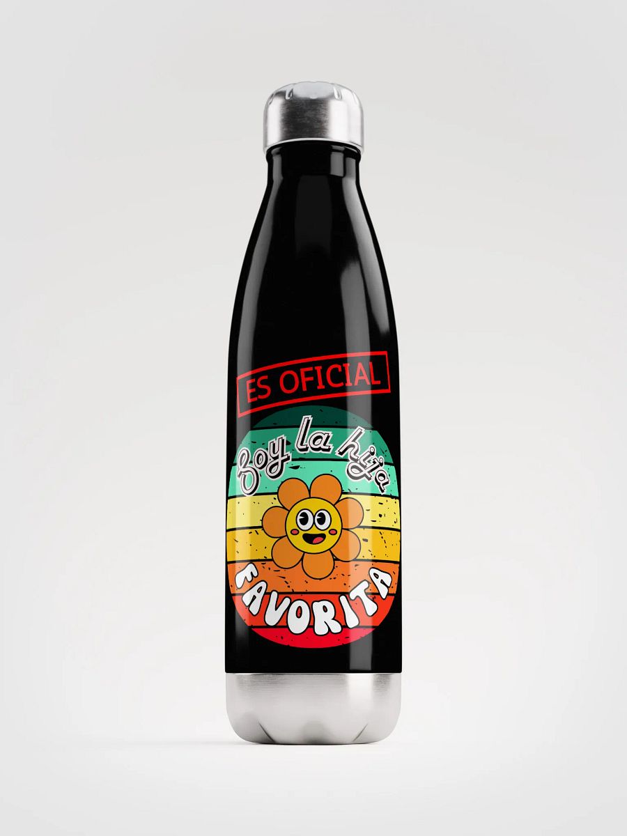 Retro Water Bottle Es oficial soy la hija favorita product image (1)