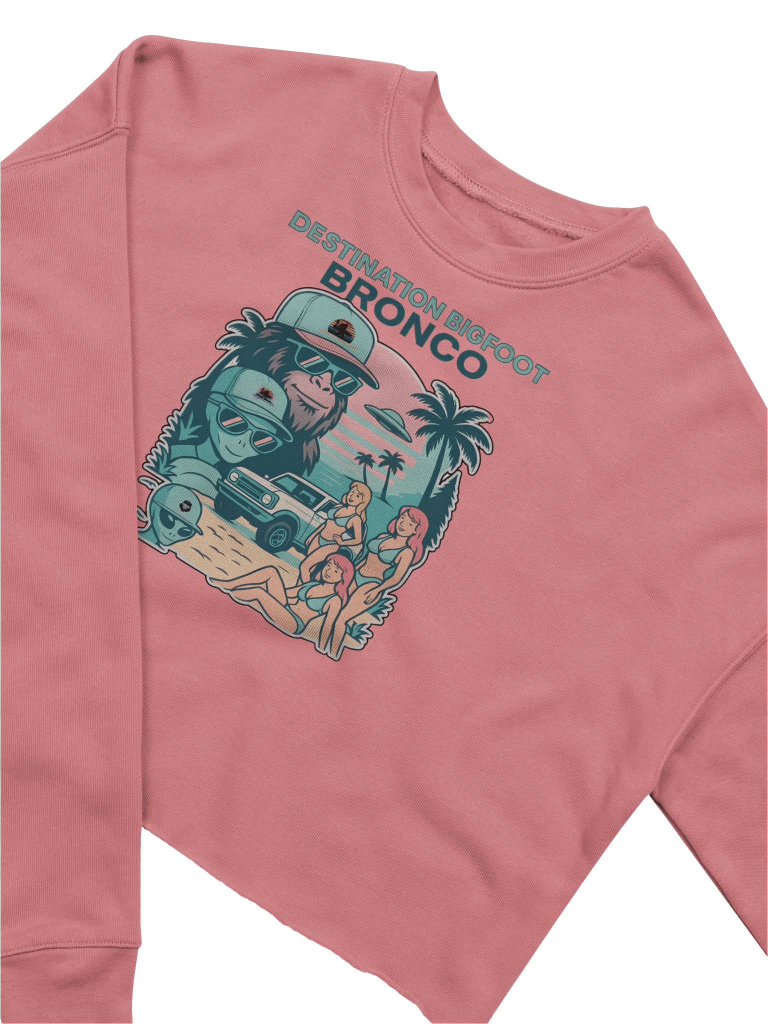 Destination Bigfoot Bronco Legends Of Sunset Best Friend's Bella+Canvas Women's Fleece Crop Sweatshirt (Multiple Colors Available) product image (8)