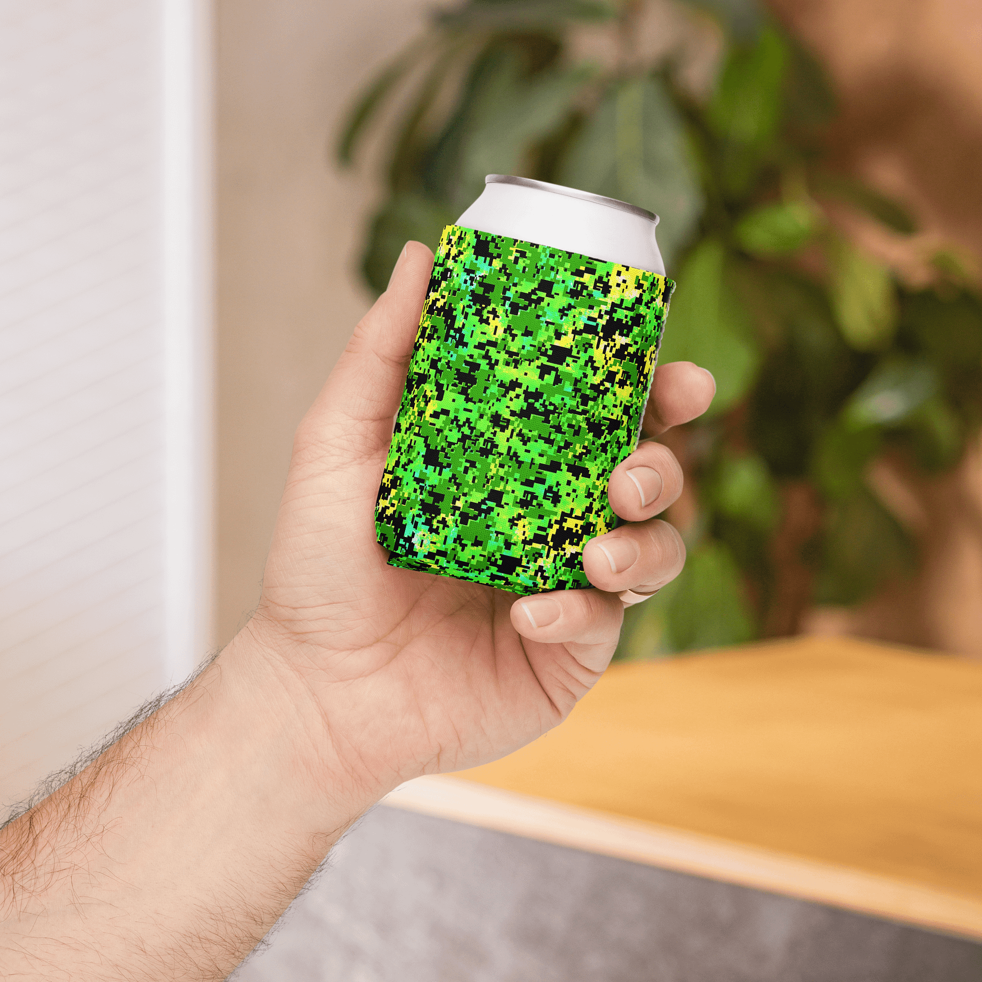 Pixelated Camo Can Cooler product image (5)