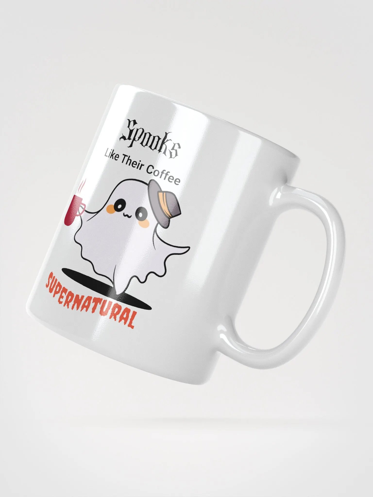 Spooks Like Their Coffee Supernatural White Glossy Mug product image (6)