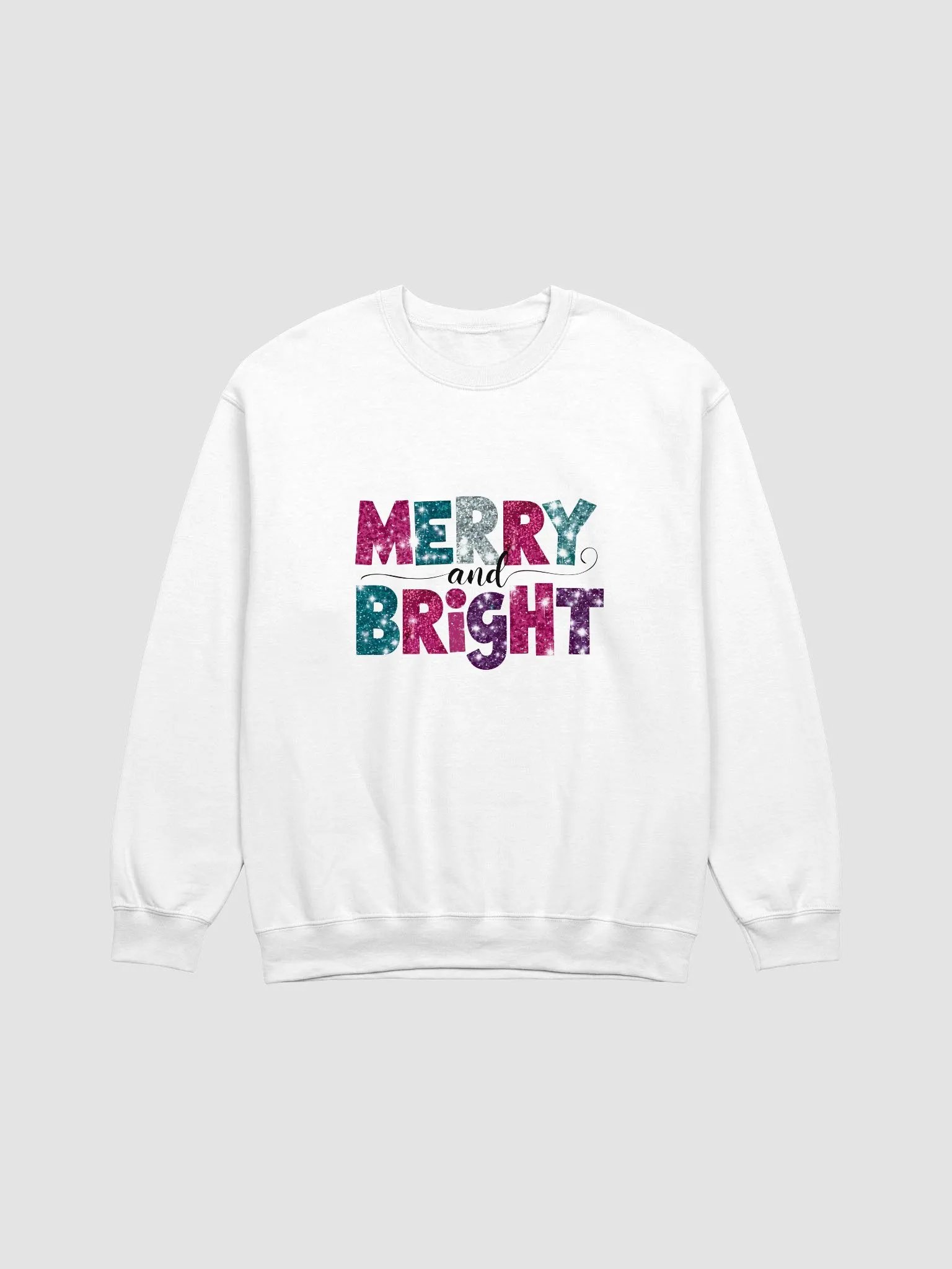 Merry & Bright Glittery-Look Crewneck Sweatshirt product image (2)