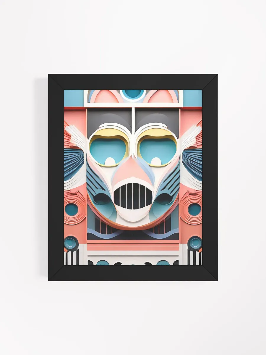 Pastel Robot Mask - Wall Art - Framed product image (3)
