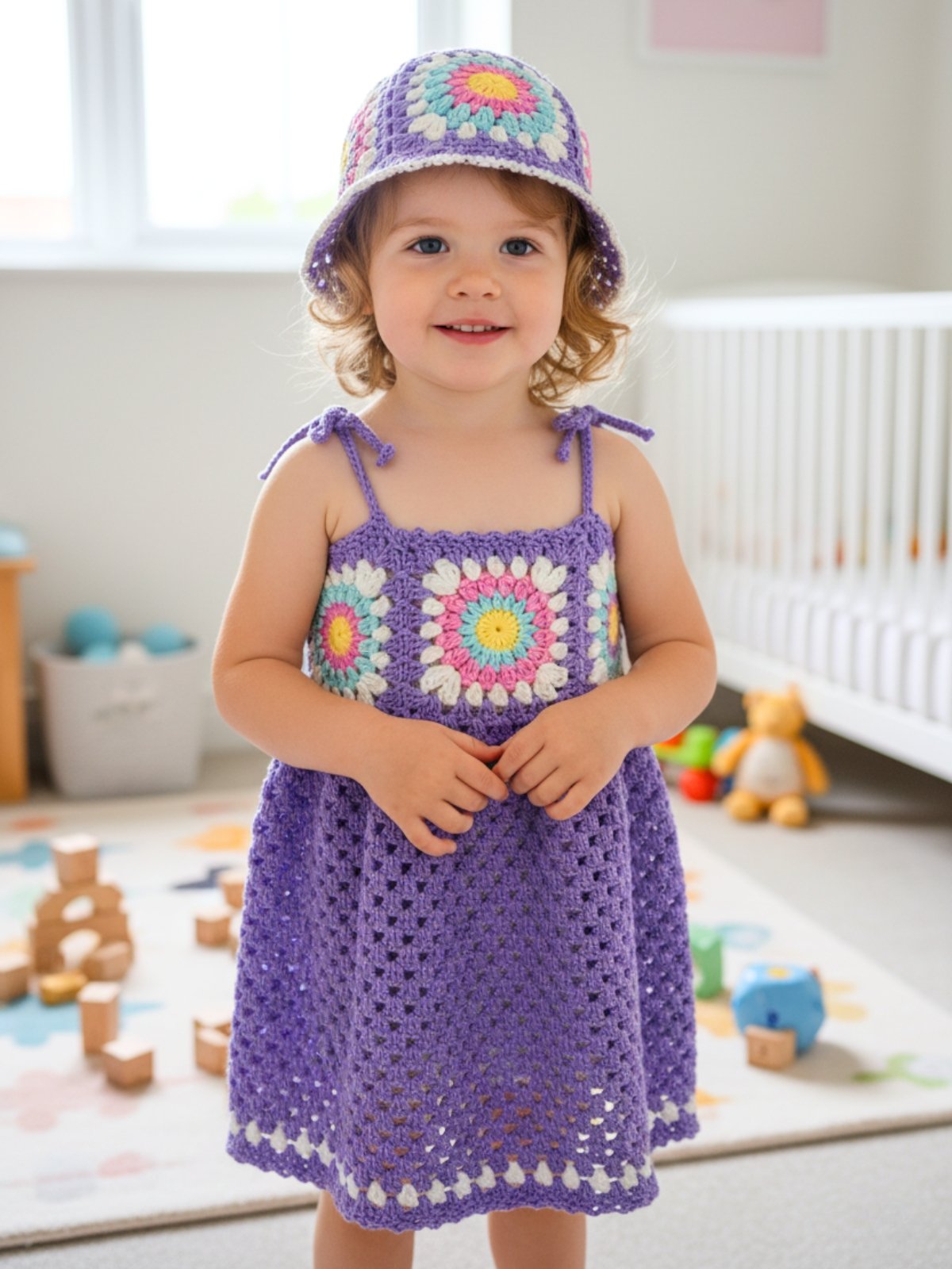 Delightful Days Dress | Crochet Sunburst Granny Square Dress Pattern | Baby to Kids Sizes 0-10 | PDF Pattern product image (6)