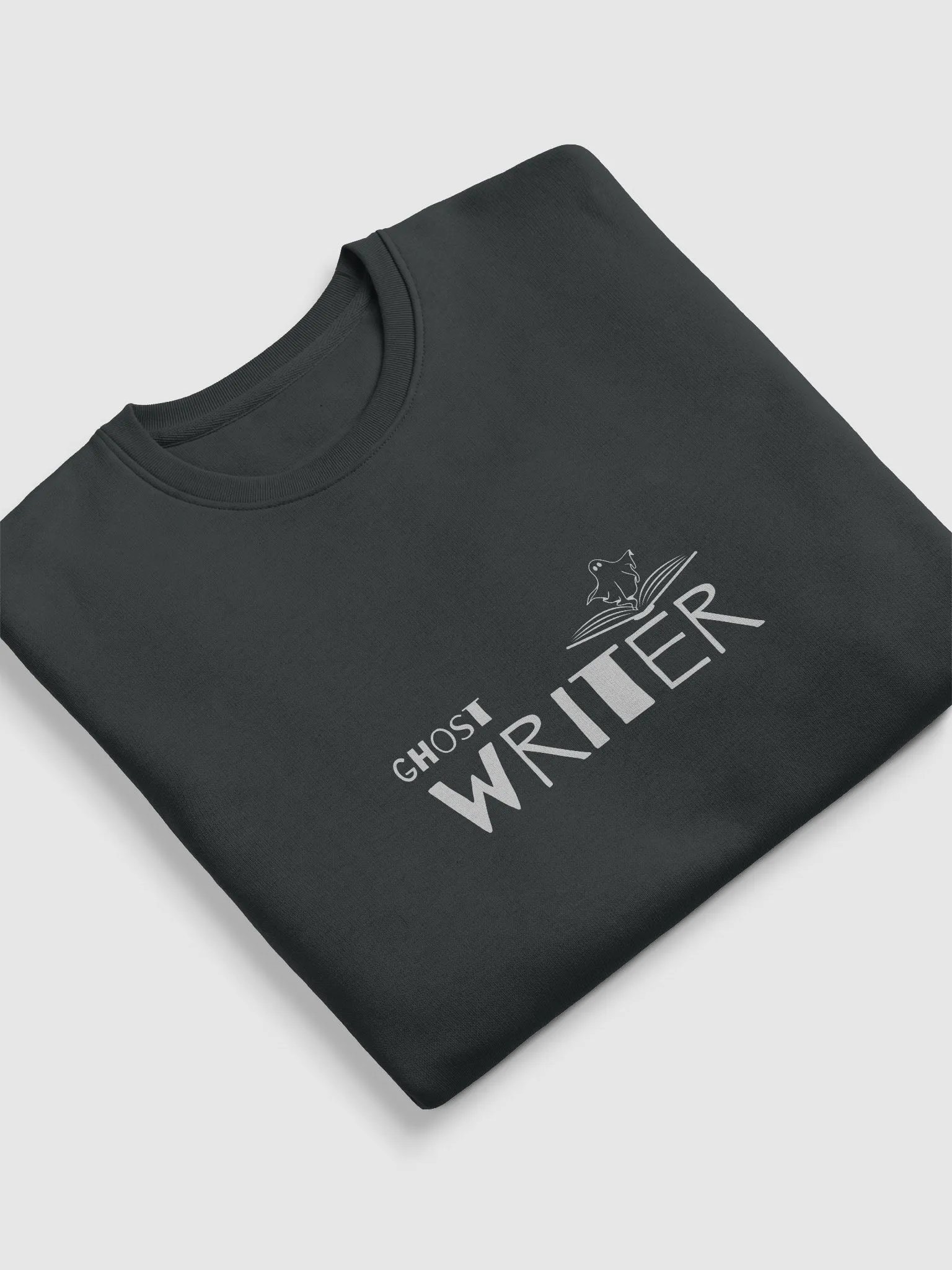 Ghost Writer Silver Text Spook Book Unisex Sweatshirt product image (9)