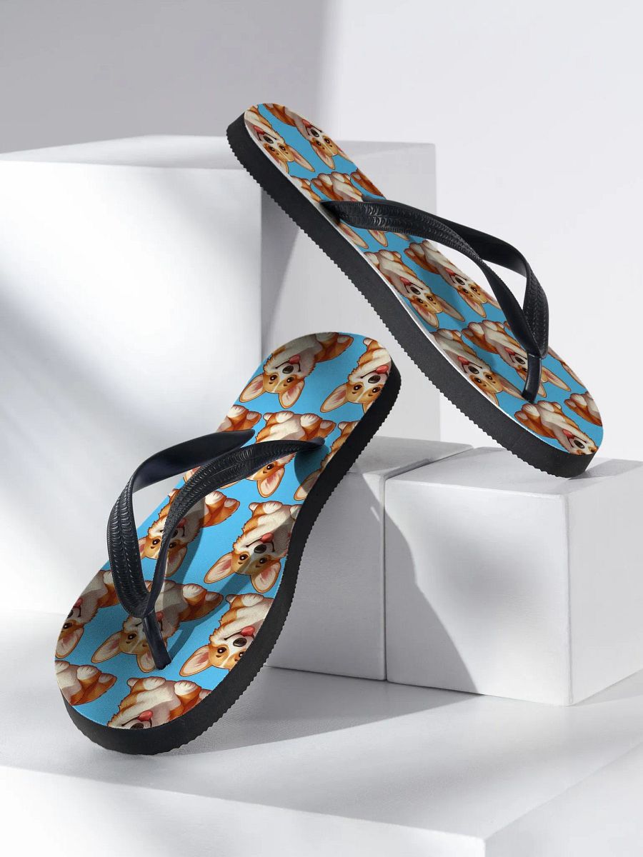 Happy Corgi Flip Flops product image (3)