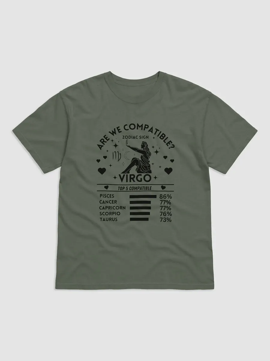 Virgo Zodiac Sign Romantic Compatibility T-Shirt - Light Comfort Colors 1717 product image (4)