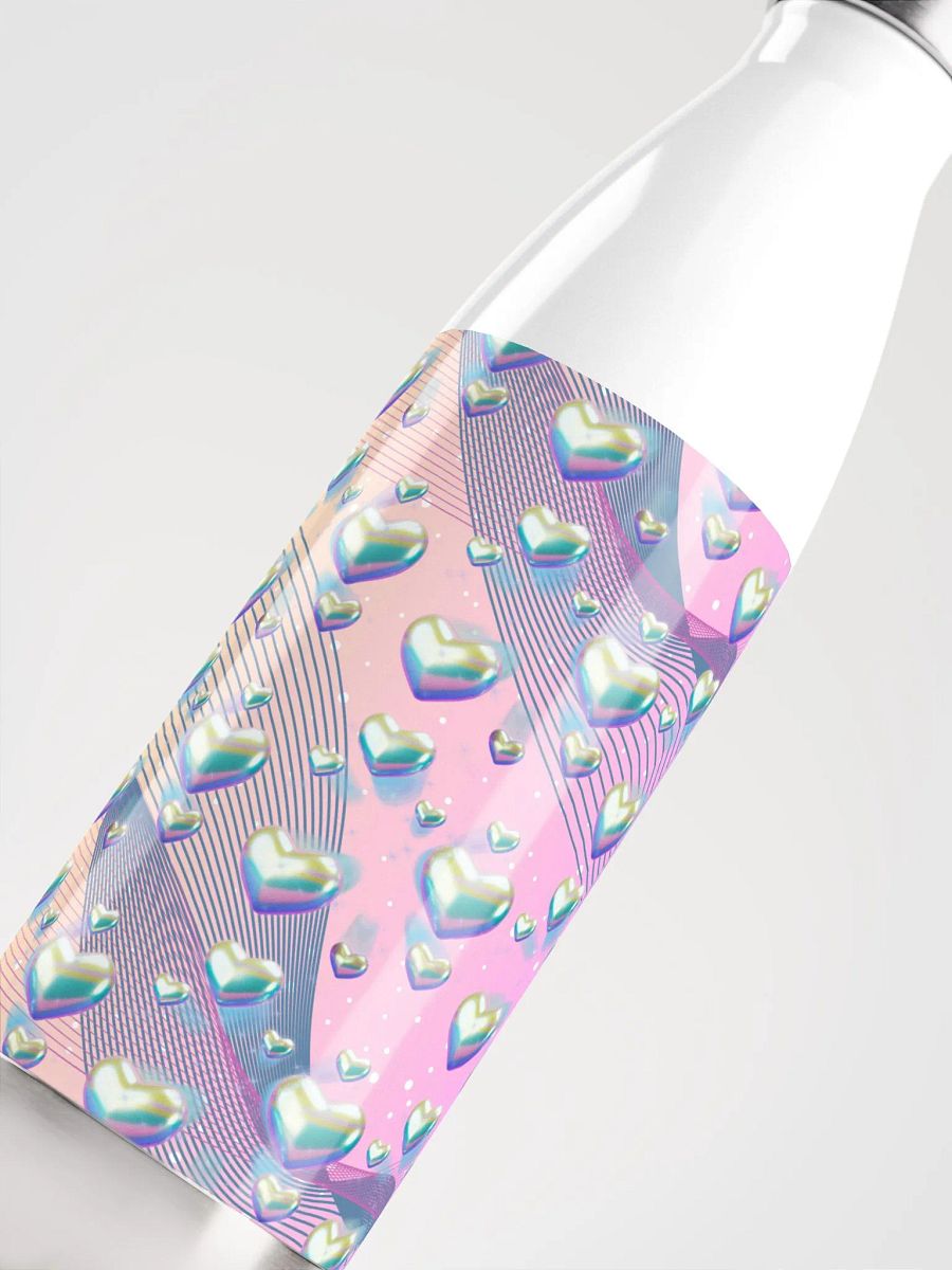 Pink metallic hearts design and girls Steel Water Bottle for the feminine ladies product image (5)