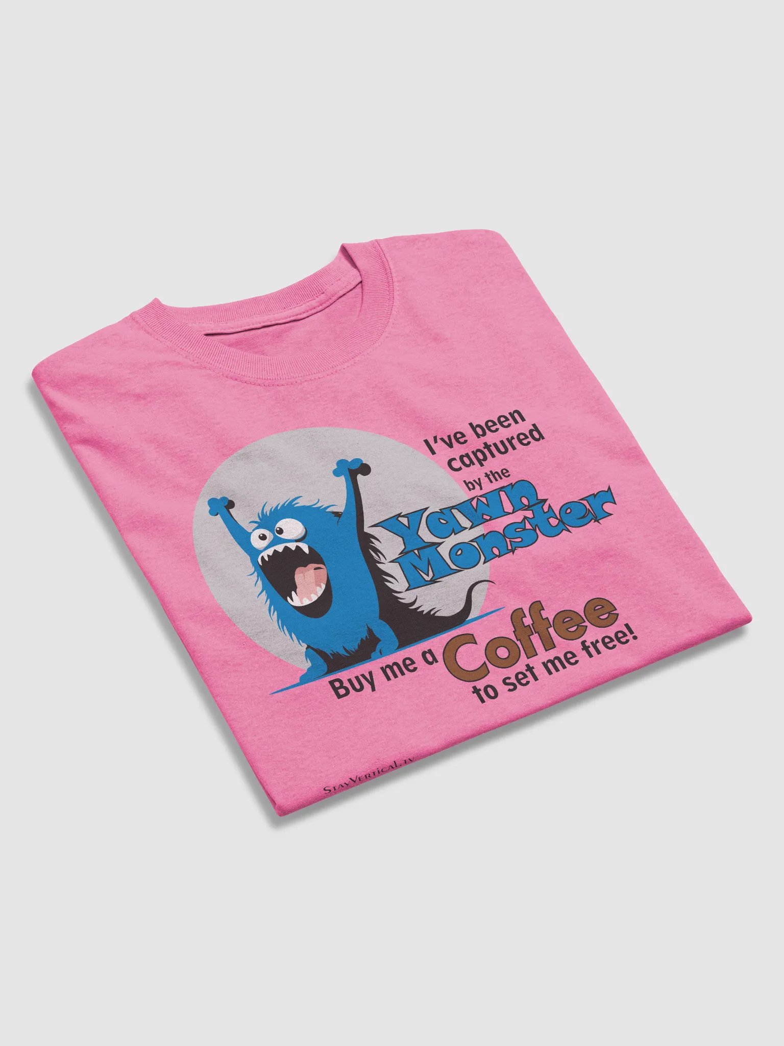 Blue Yawn Monster Buy Me a Coffee light color t-shirt product image (9)