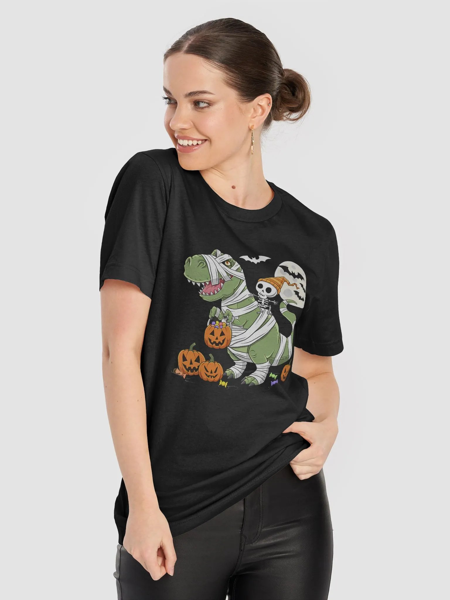 Mummy Dino Halloween Tee product image (22)