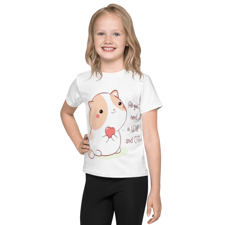 Kids Crew Neck T-Shirt Cute Kitten product image (1)