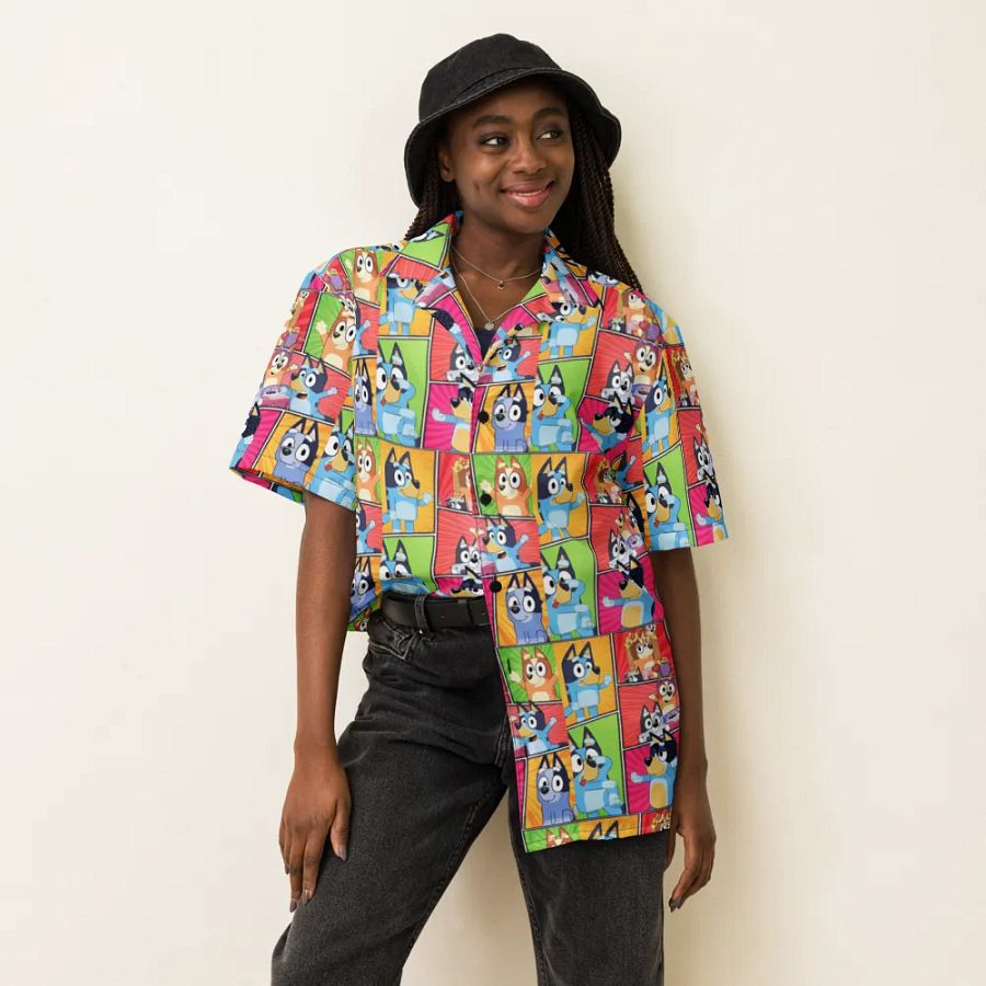 Aussie Heeler Design _ CoachShawStudio's Streetwear Shirt _ Custom Unisex Short Sleeve Button Down Shirt product image (6)