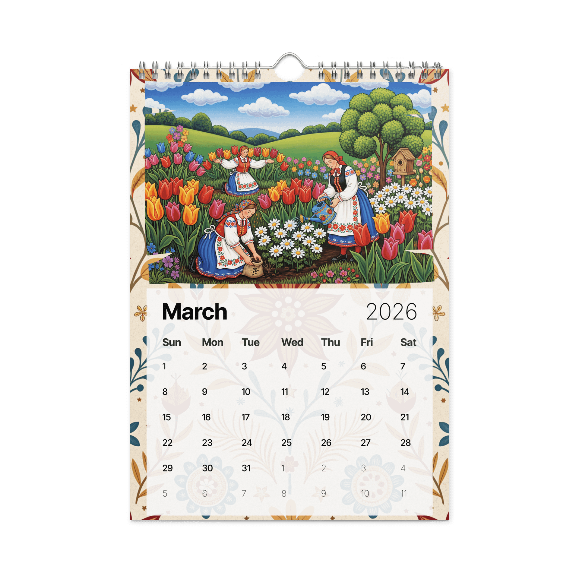 Folk Art Wall Calendar 2026 – A Year of Colorful Tradition and Timeless Charm product image (9)