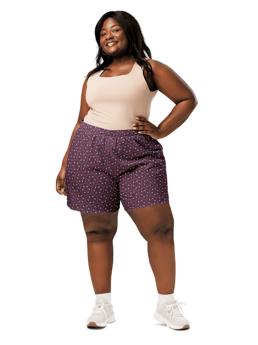 Violet Flux Geometric Pattern Long Shorts product image (4)