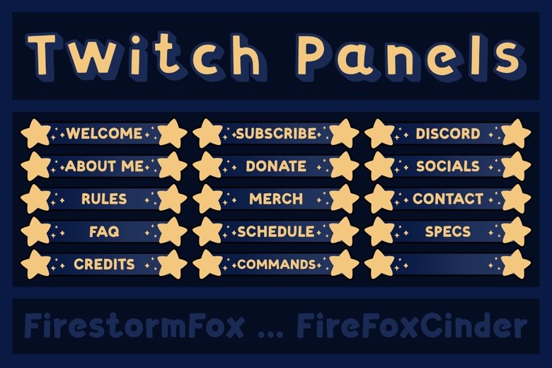 Starry Twitch Panels - Blue product image (1)