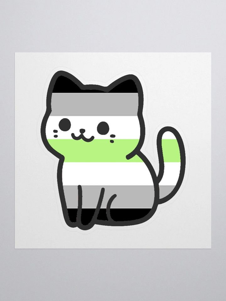 Agender Pride Kitty Sticker product image (1)