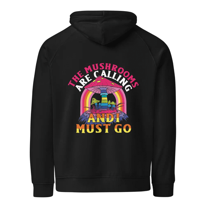 Mushroom Calling Eco Raglan Hoodie product image (1)