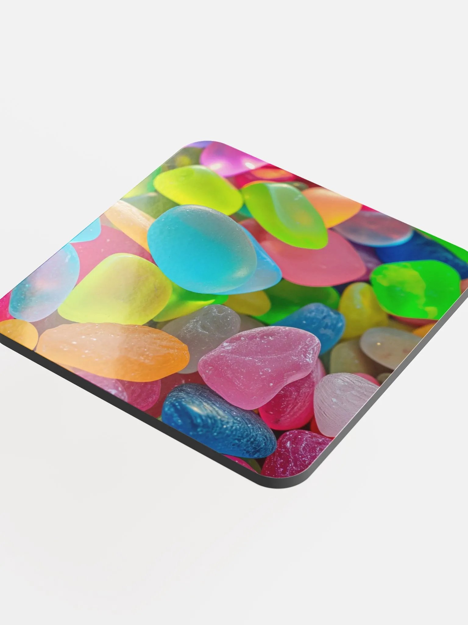 Bright Neon Sea Glass Coaster - Coastal Expression product image (4)