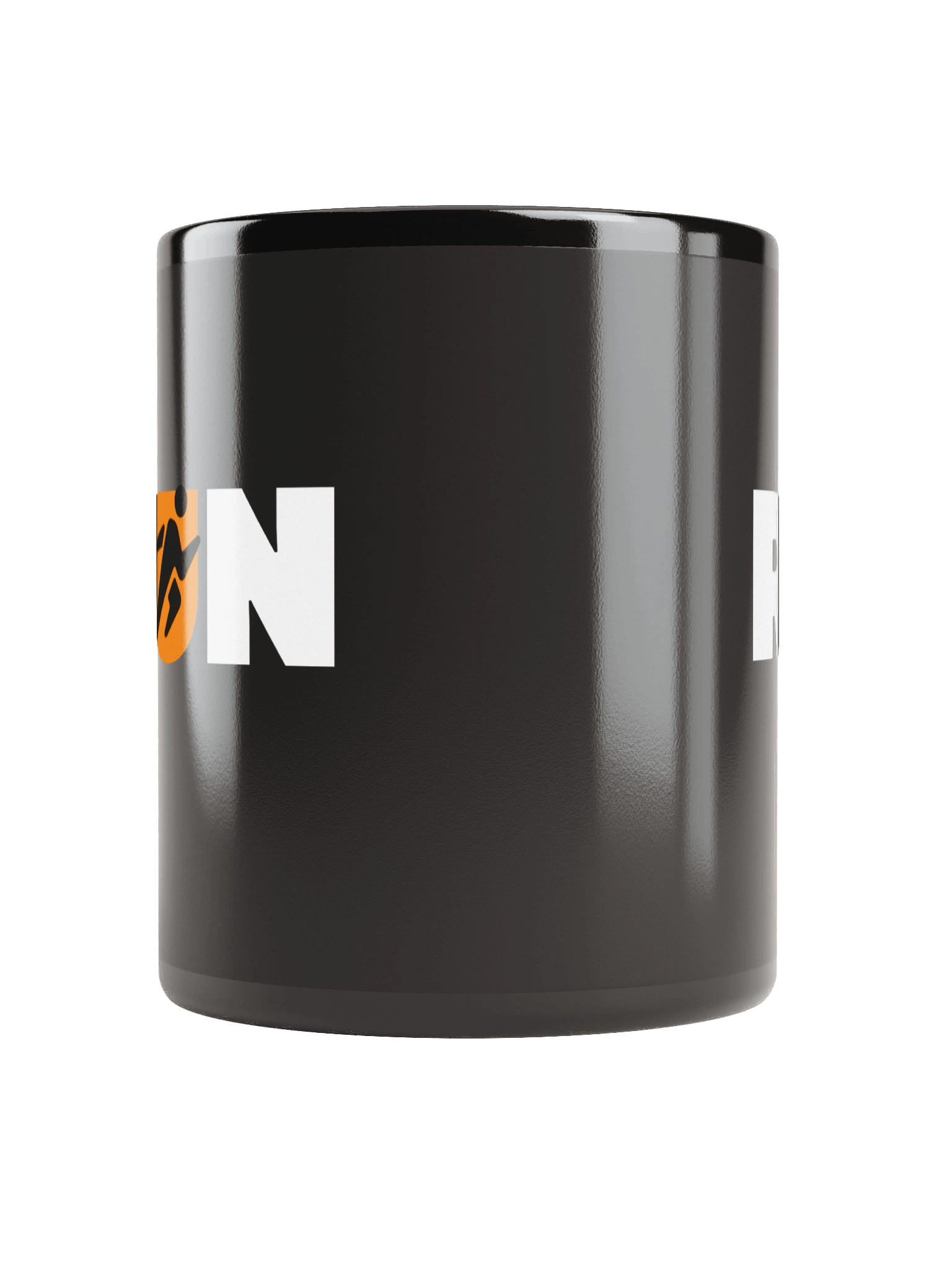 RUN Typography with Athlete Symbol Black Coffee Mug product image (6)