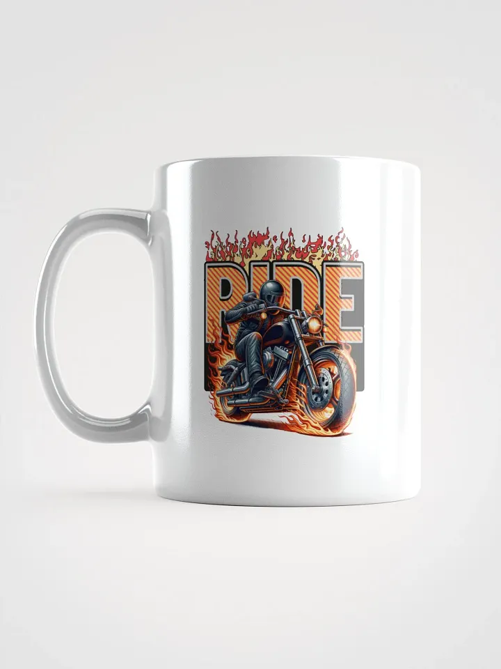 Ride Motorcycle Flaming White Mug product image (1)