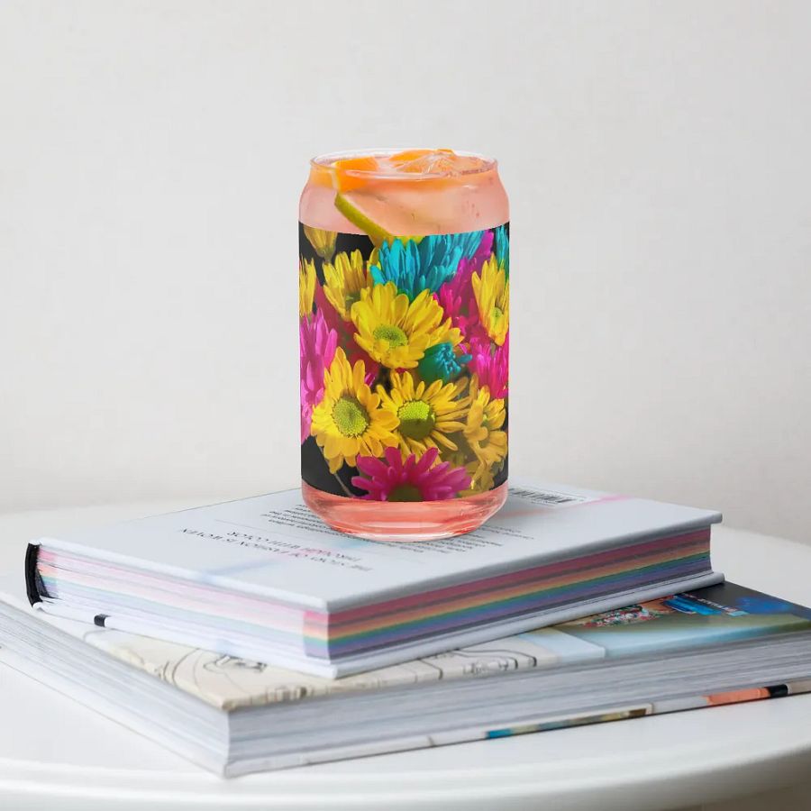 Bright Daisy Bouquet Can Shaped Glass product image (34)