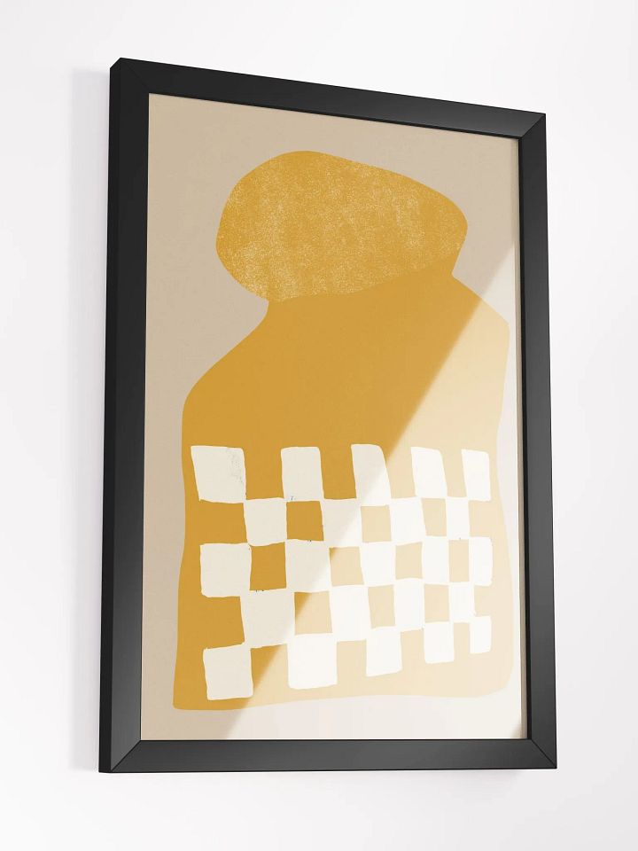 Mustard Abstract Grid Framed Poster | Modern Geometric Wall Art | Warm and Bold Abstract Design for Contemporary Spaces product image (1)