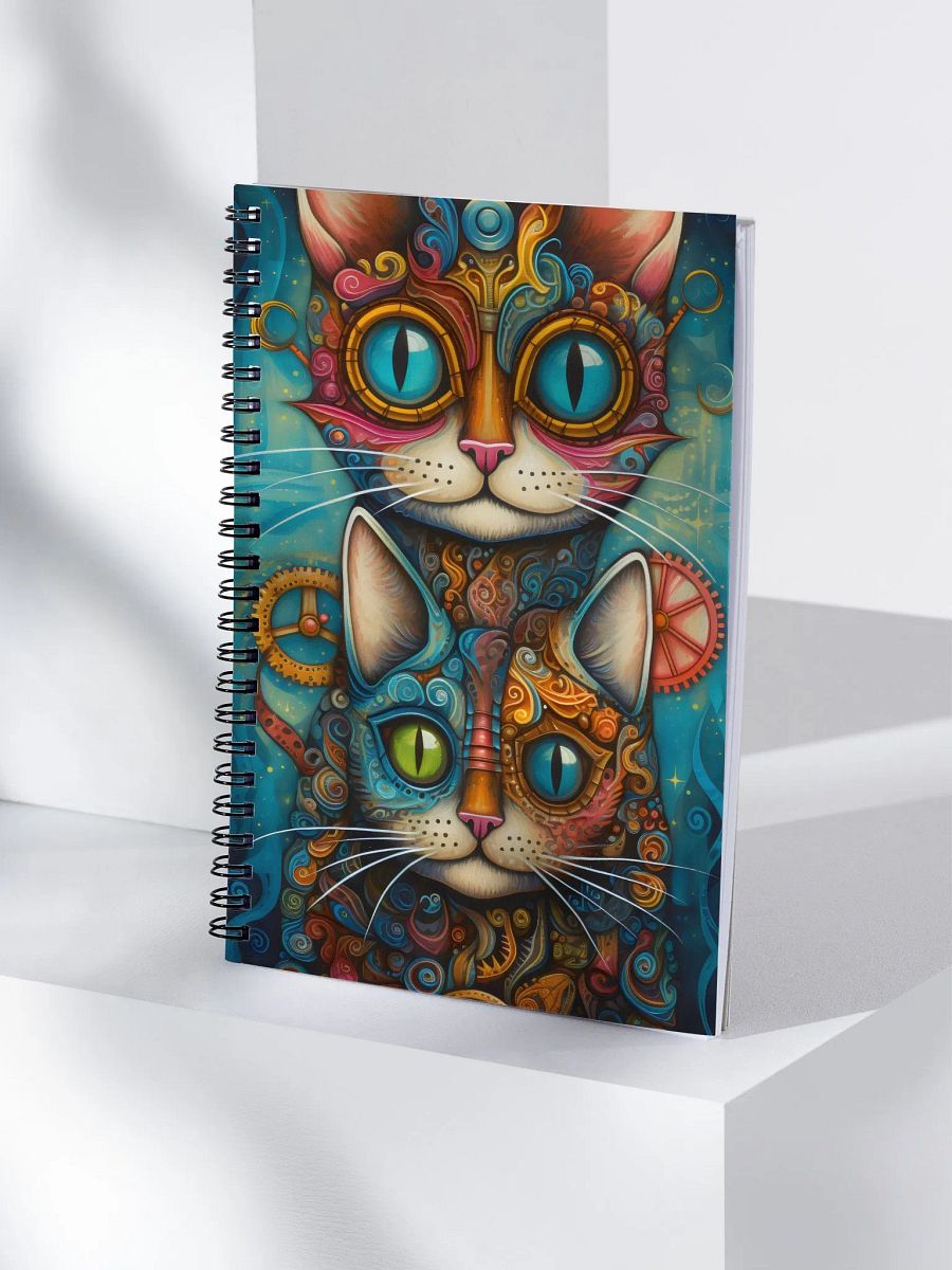 Whimsical Steampunk Cats Spiral Notebook product image (4)