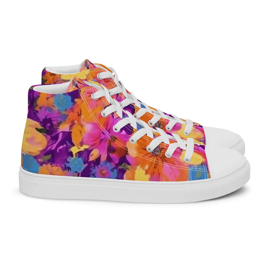 Abstract Floral Pastel _ Pink Purple _ Calceonova Streetwear _ Custom Woman high-Top Sneakers product image (3)