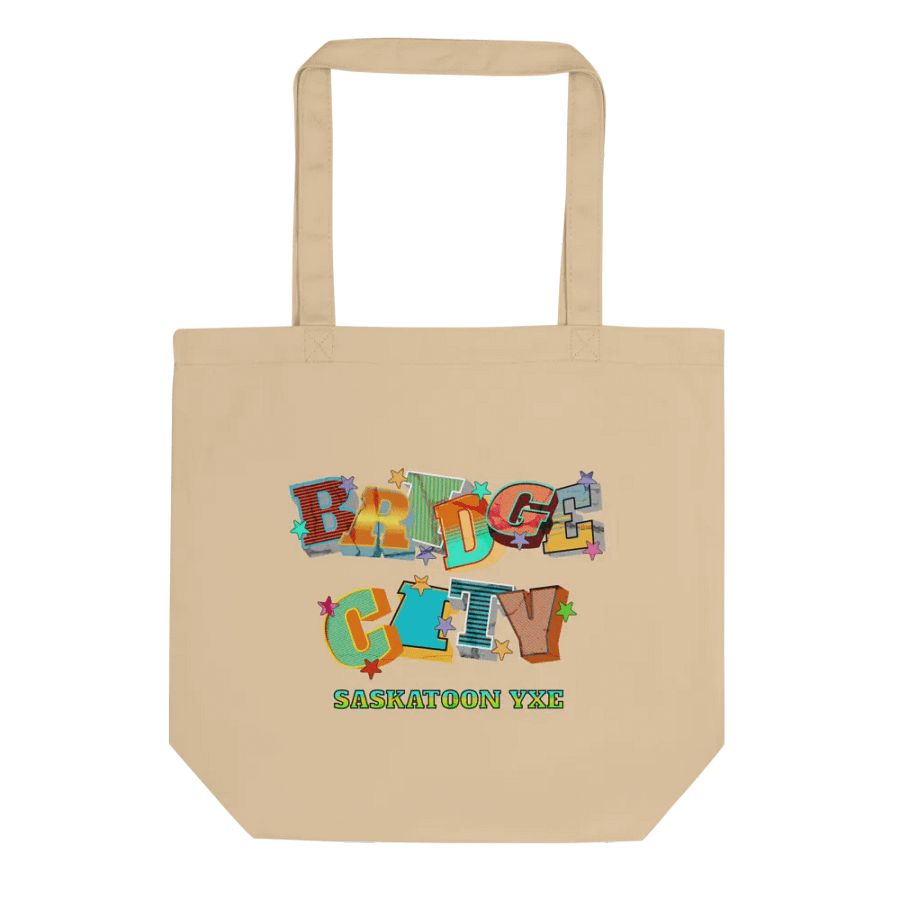 Bridge City Saskatoon Saskatchewan YXE Vibrant Cityscape Eco Tote product image (1)