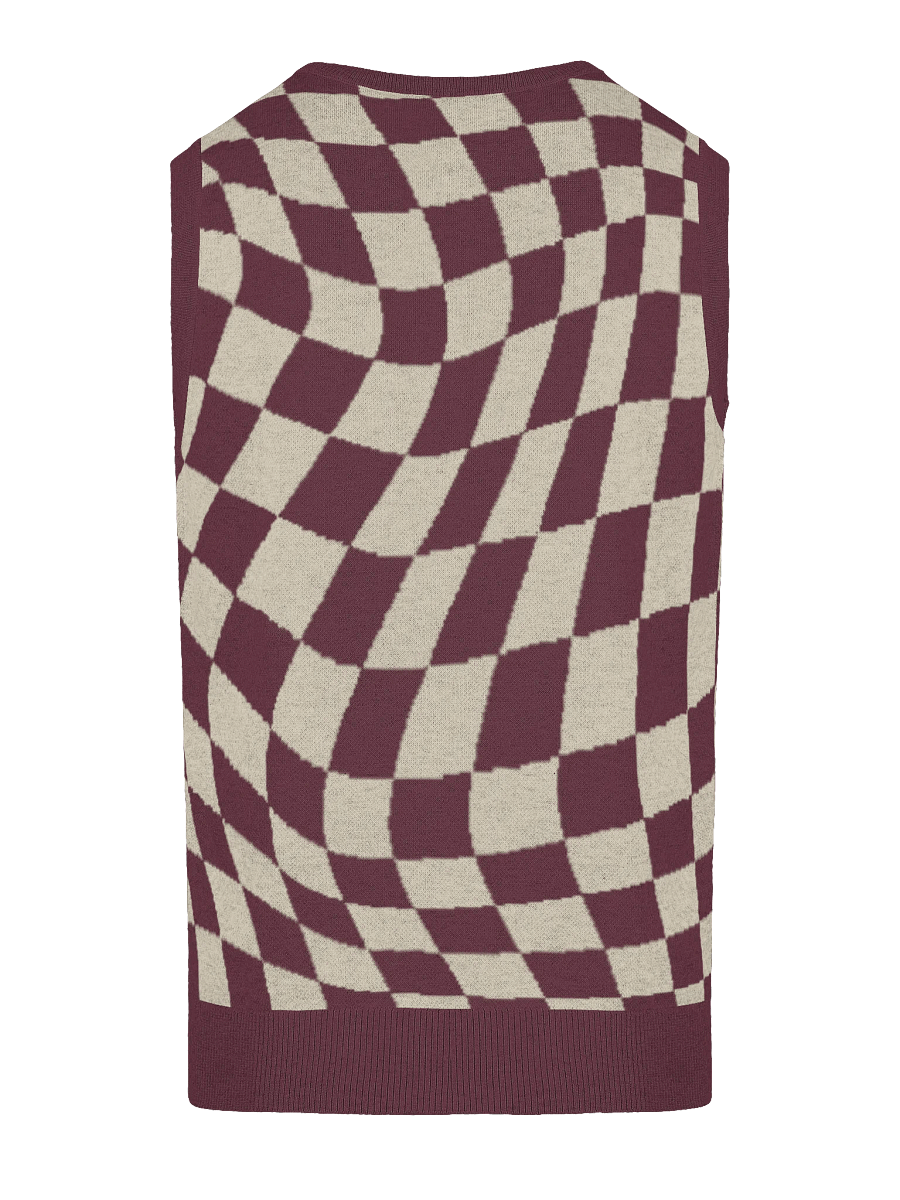 Burgundy Tiger Stripe V-Neck Vest product image (6)