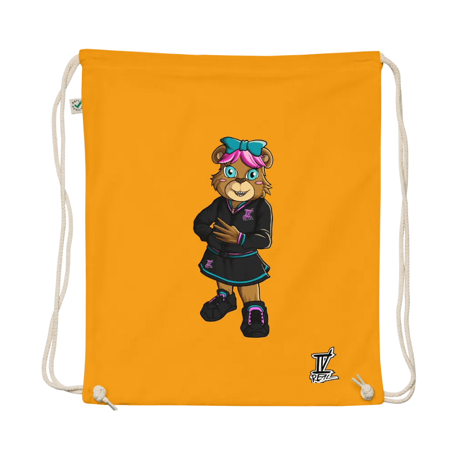 Standing Girl Bear EarthPositive Organic Cotton Drawstring Bag product image (1)