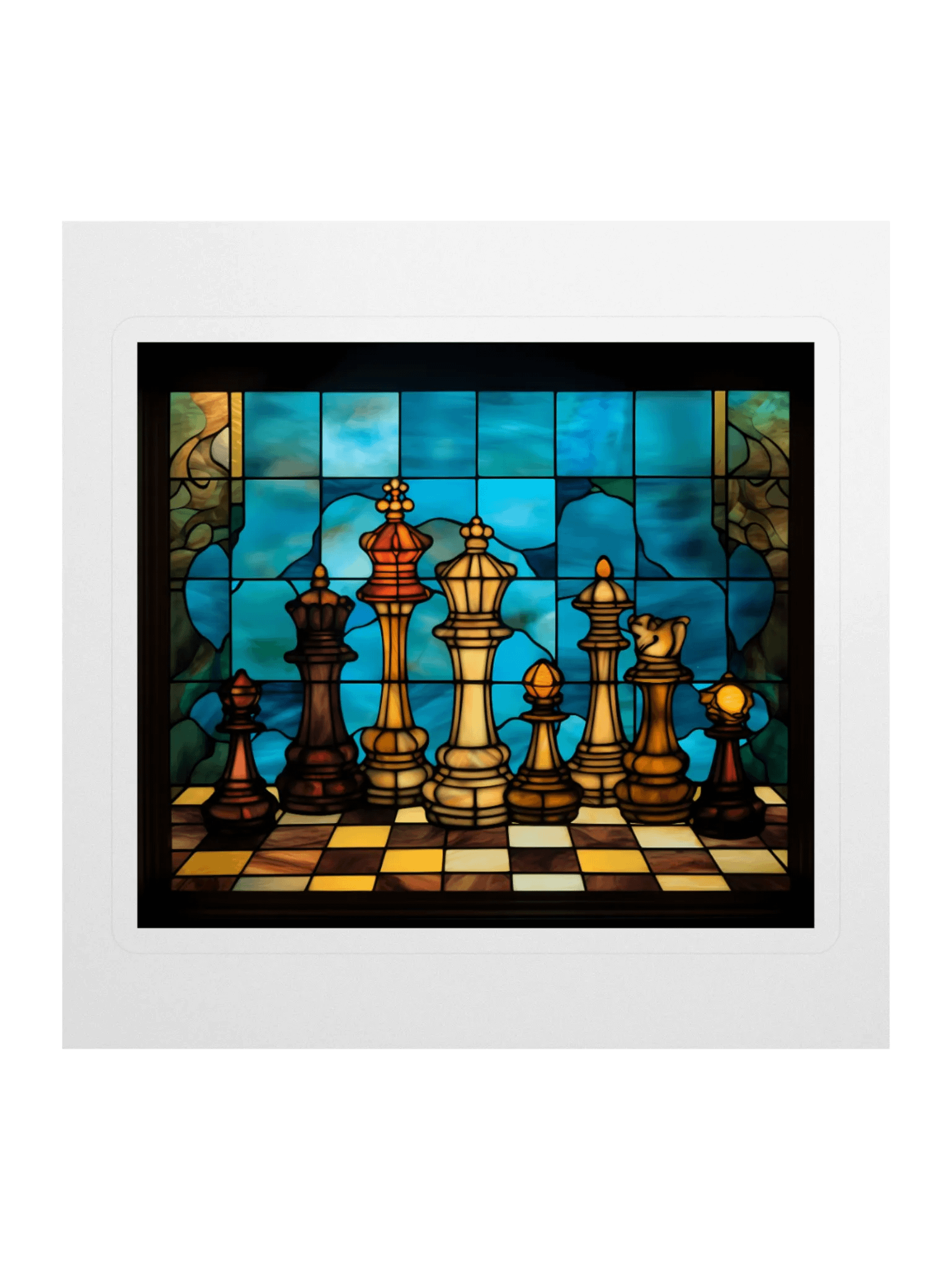 Royal Chess Stained Glass Kiss Cut Stickers product image (1)