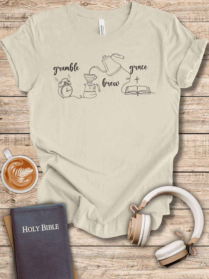 Grumble, Brew, Grace Tee – Dark Print product image (1)