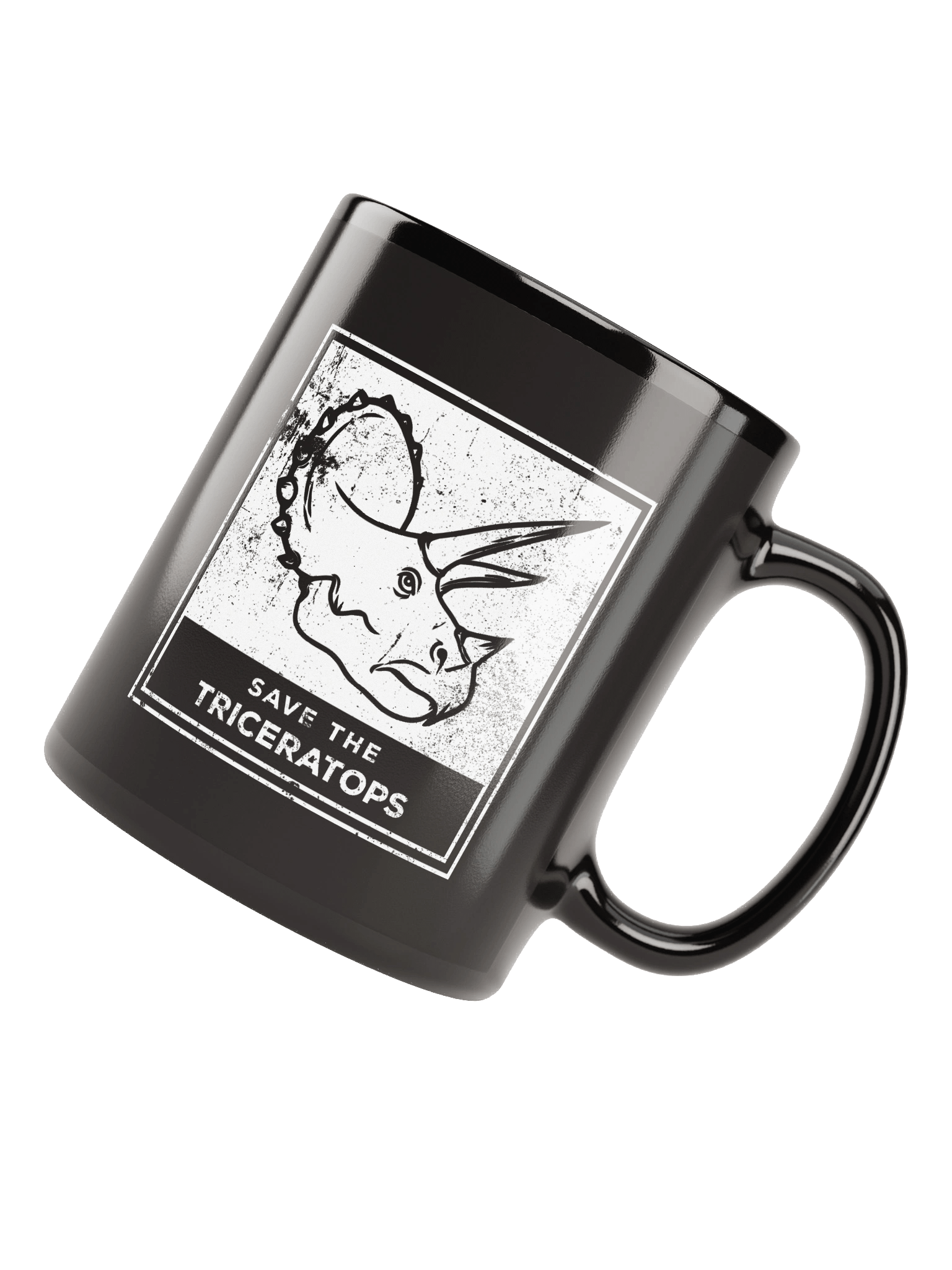 SAVE THE TRICERATOPS - BLACK MUG product image (3)