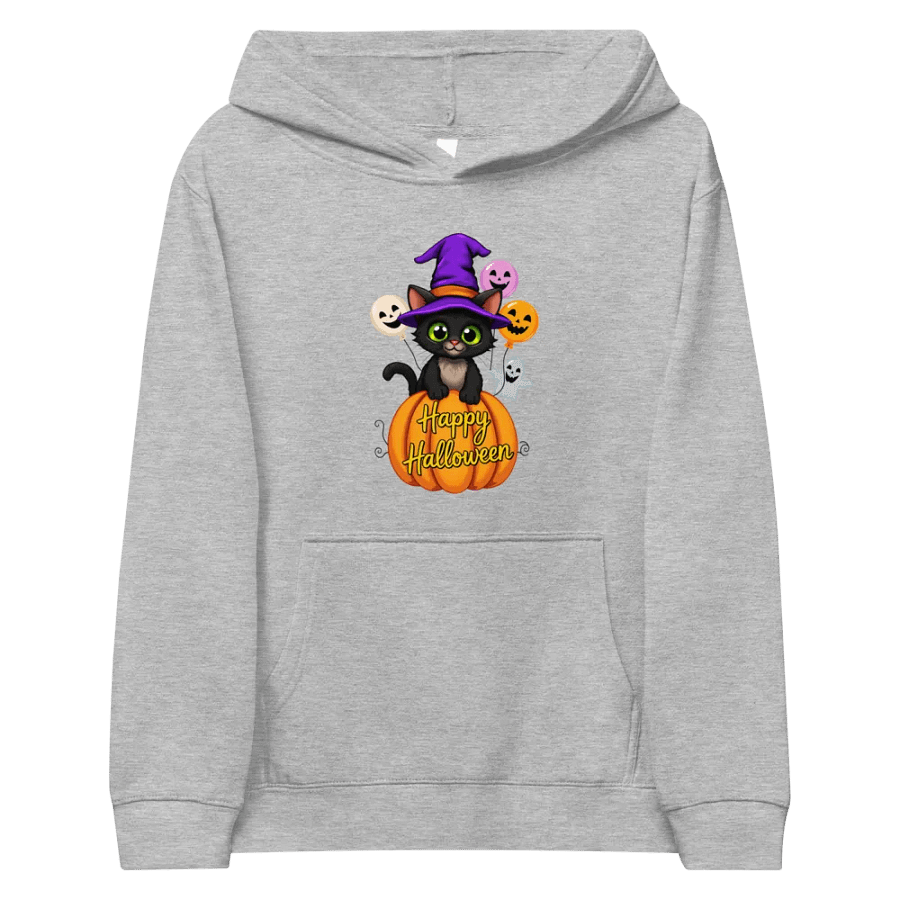 Witchy Sitting Pumpkin Cat Youth Pullover Fleece product image (28)
