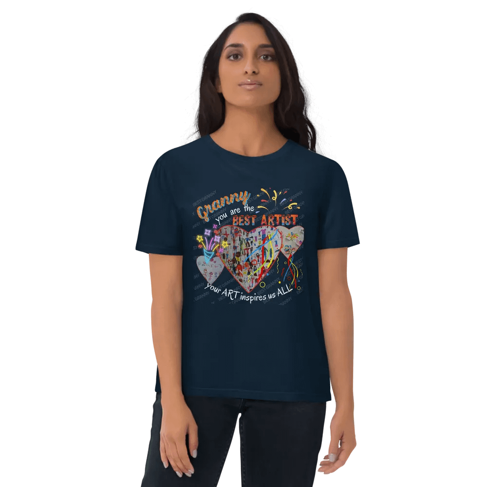 T shirt grandma depicting ‘Granny’s art is the best” you inspire us all. Perfect gift from grandchildren, product image (6)