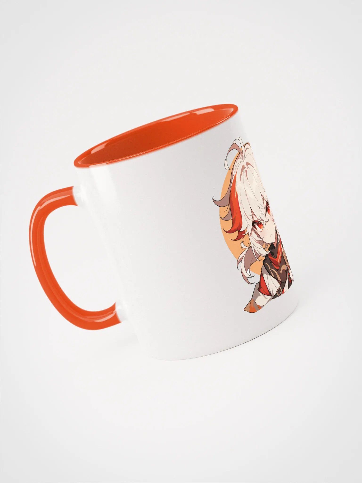 Kazuha Genshin Impact Ceramic Mug – Orange Handle & Interior product image (4)