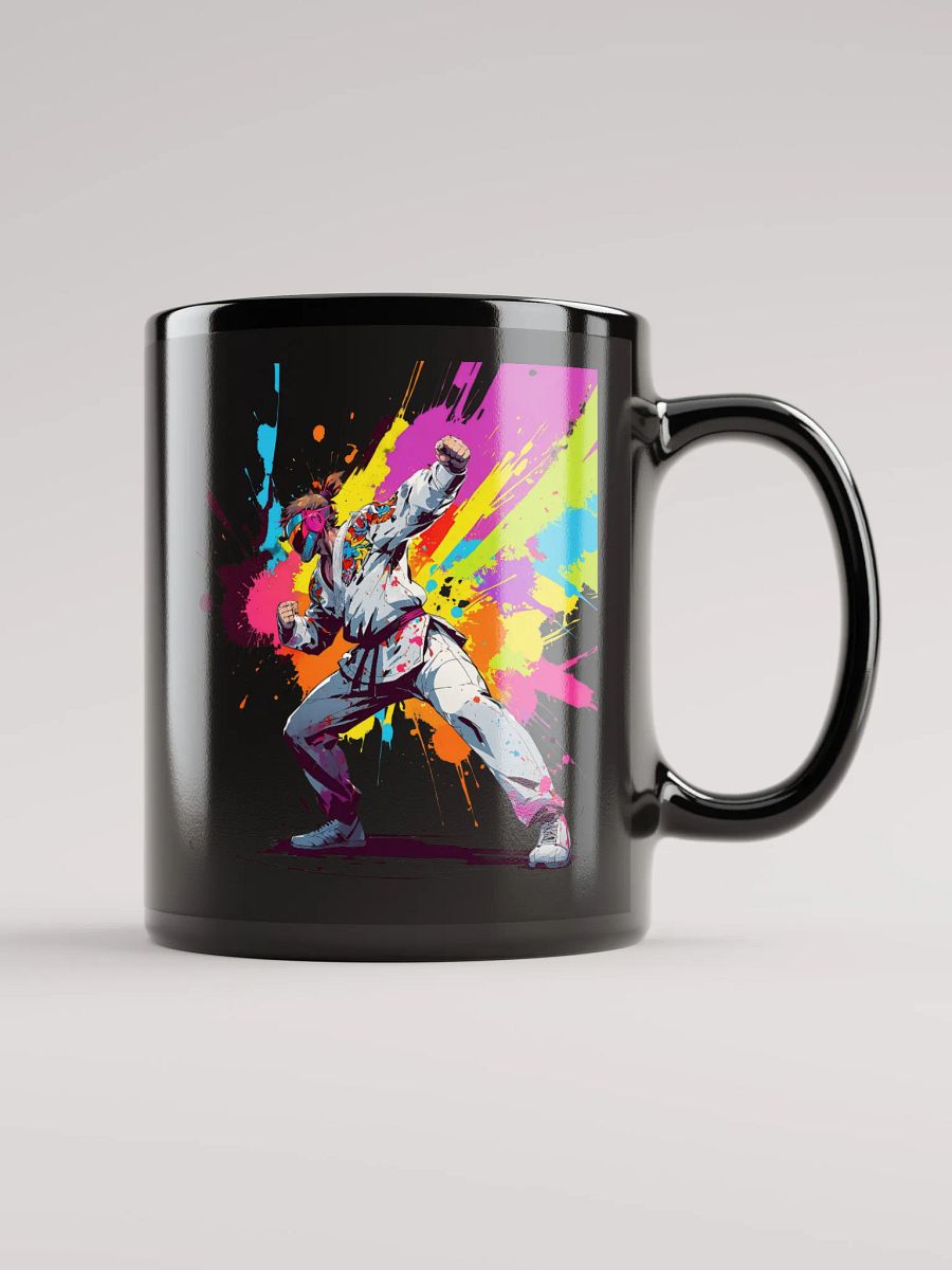 Black Glossy Mug ( D_0144_Color Kick Taekwondo Boy of the Streets ) product image (1)