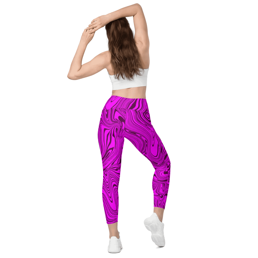 Leggings with Pockets - Abstract Purple Swirls product image (6)