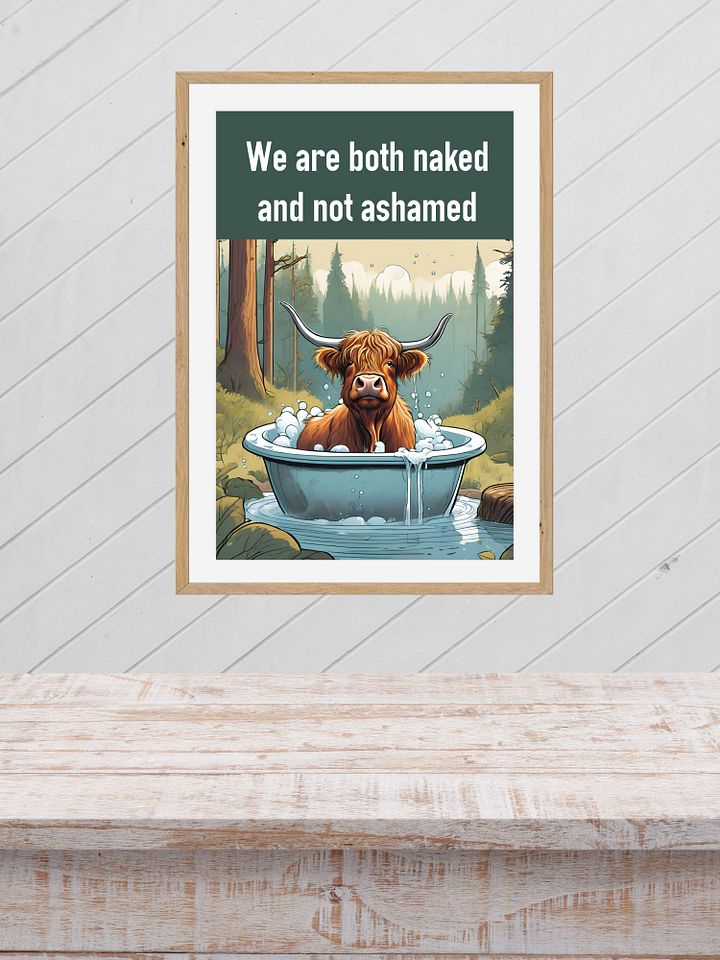 Highland Cow Enjoying Bubble Bath Bathroom Downloadable Wall Art product image (2)